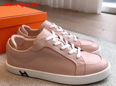 Hermes Kid Sneaker in Rose Aquarelle Calfskin Replica