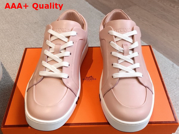 Hermes Kid Sneaker in Rose Aquarelle Calfskin Replica
