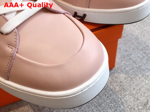 Hermes Kid Sneaker in Rose Aquarelle Calfskin Replica