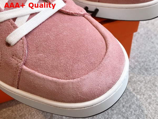 Hermes Kid Sneaker in Rose Aquarelle Suede Goatskin Replica