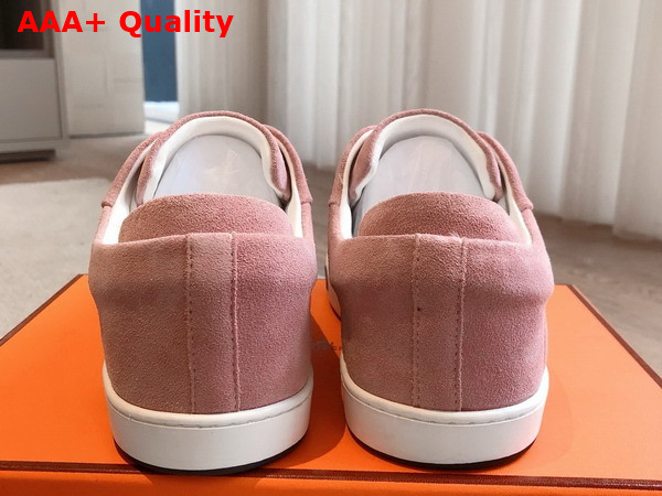 Hermes Kid Sneaker in Rose Aquarelle Suede Goatskin Replica