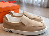 Hermes Kiddy Slip On Sneaker Beige Camel Suede Goatskin Replica