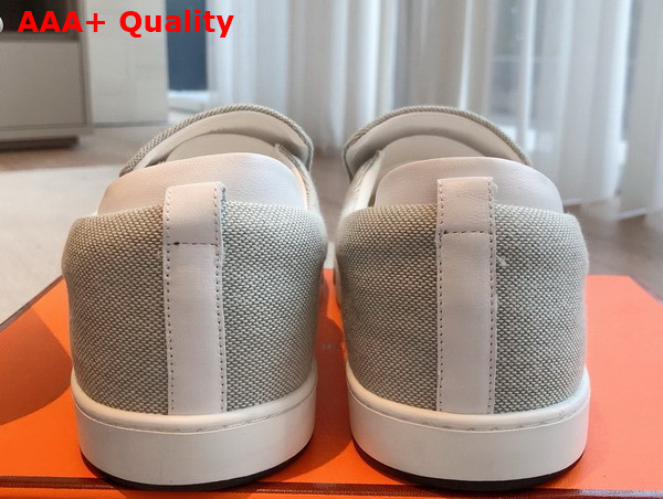 Hermes Kiddy Slip On Sneaker Prunoir Blanc H Canvas Replica