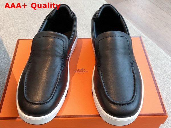 Hermes Kiddy Slip On Sneaker in Black Calfskin Replica
