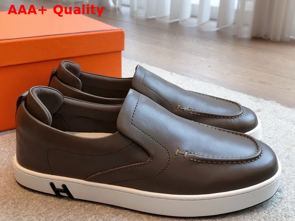 Hermes Kiddy Slip On Sneaker in Black Calfskin Replica