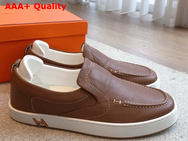 Hermes Kiddy Slip On Sneaker in Black Calfskin Replica