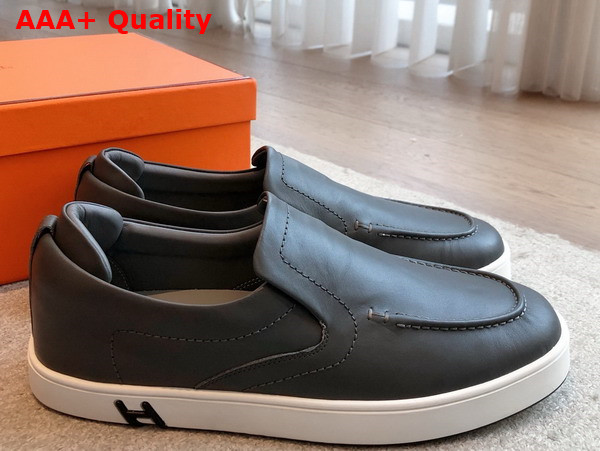 Hermes Kiddy Slip On Sneaker in Black Calfskin Replica