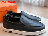 Hermes Kiddy Slip On Sneaker in Black Calfskin Replica
