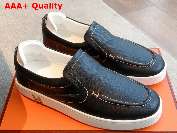 Hermes Kiddy Slip On Sneaker in White Epsom Calfskin Replica
