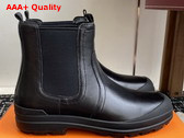 Hermes Kobes Ankle Boot in Noir Calfskin with Rubber Sole Replica
