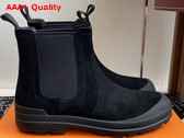 Hermes Kobes Ankle Boot in Noir Suede Goatskin with Rubber Sole Replica