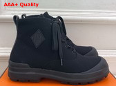 Hermes Kooler Ankle Boot in Noir Cotton Canvas with Rubber Sole Replica