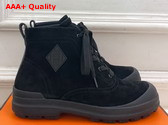 Hermes Kooler Ankle Boot in Noir Suede Goatskin with Rubber Sole Replica