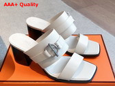 Hermes Kute 60 Sandal in Blanc Calfskin Replica