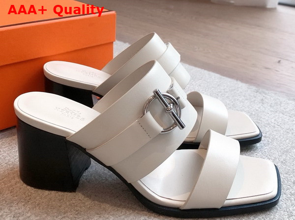 Hermes Kute 60 Sandal in Blanc Calfskin Replica