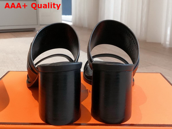 Hermes Kute 60 Sandal in Noir Calfskin Replica