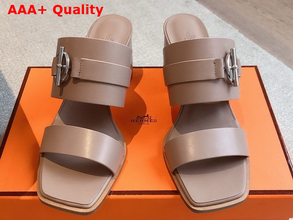 Hermes Kute 60 Sandal in Nude Calfskin Replica