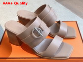 Hermes Kute 60 Sandal in Nude Calfskin Replica