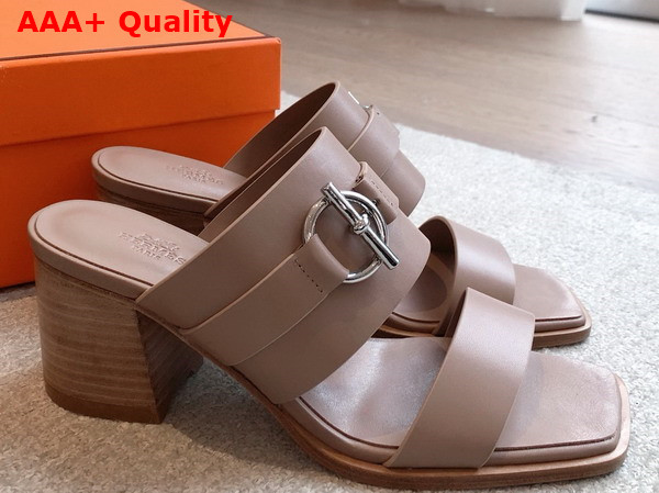 Hermes Kute 60 Sandal in Nude Calfskin Replica