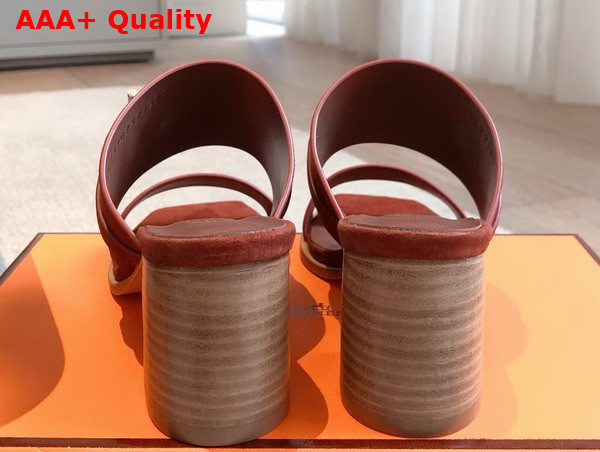 Hermes Kute 60 Sandal in Ruby Suede Replica