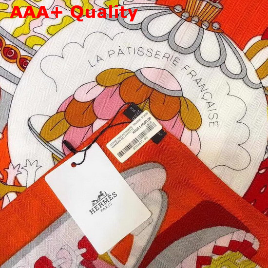 Hermes La Patisserie Francaise Scarf Orange Replica
