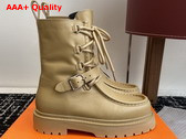 Hermes Land Ankle Boot in Beige Calfskin Replica