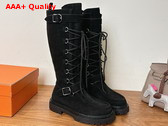 Hermes Landscape Boot in Black Suede Goatskin Replica