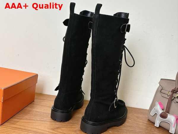 Hermes Landscape Boot in Black Suede Goatskin Replica