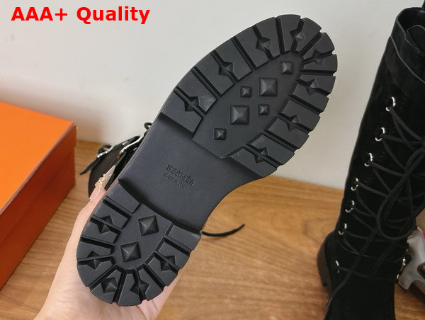 Hermes Landscape Boot in Black Suede Goatskin Replica