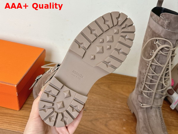 Hermes Landscape Boot in Chocolate Suede Goatskin Replica