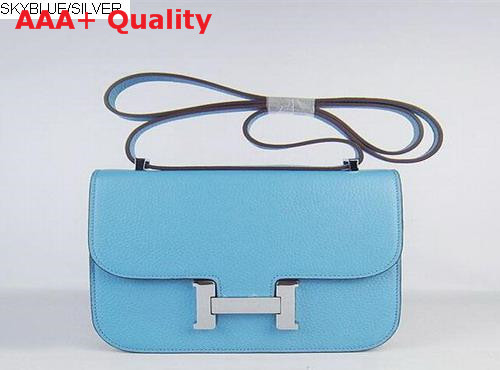 Hermes Large Constance Skyblue Leather Replica