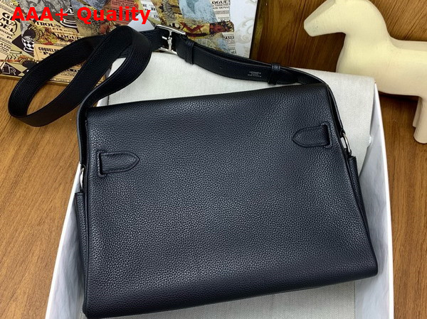 Hermes Large Kelly Messenger in Black Togo Calfskin Replica