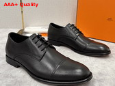 Hermes Lawrence Derby Shoe in Noir Calfskin Replica
