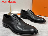 Hermes Lawrence Derby Shoe in Noir Epsom Calfskin Replica