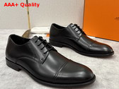 Hermes Lawrence Derby Shoe in Noir Glazed Calfskin Replica