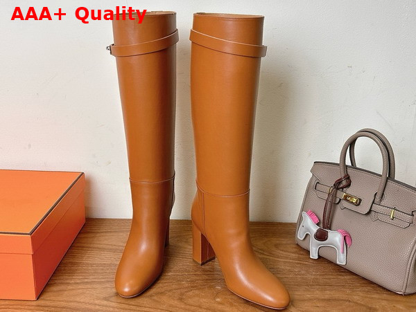 Hermes Leaping 90 Boot in Natural Calfskin Replica