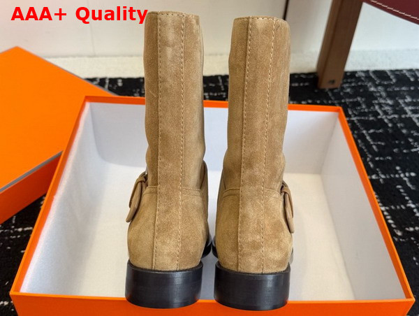 Hermes Leo Ankle Boot in Beige Sable Suede Calfskin Replica