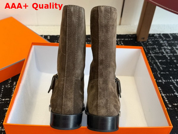 Hermes Leo Ankle Boot in Ecorce Suede Calfskin Replica