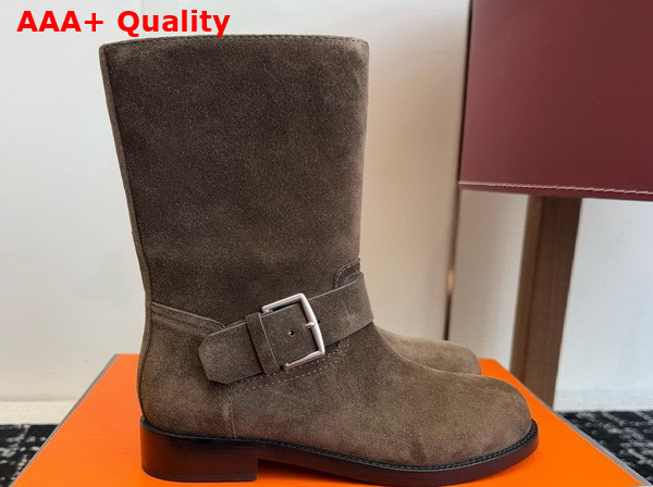 Hermes Leo Ankle Boot in Ecorce Suede Calfskin Replica