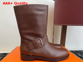 Hermes Leo Ankle Boot in Marron Buffalo Replica