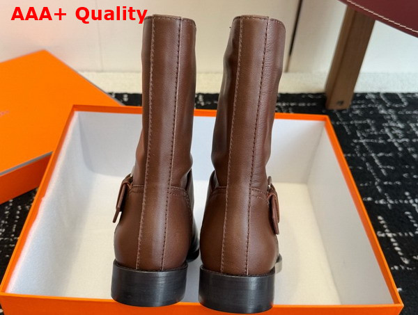 Hermes Leo Ankle Boot in Marron Buffalo Replica