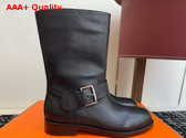 Hermes Leo Ankle Boot in Noir Buffalo Replica