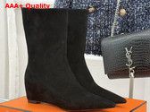 Hermes Leonie 55 Ankle Boot in Black Suede Calfskin Replica