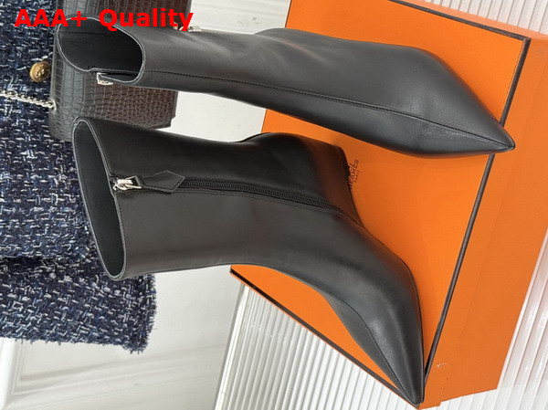 Hermes Leonie 55 Ankle Boot in Noir Calfskin Replica