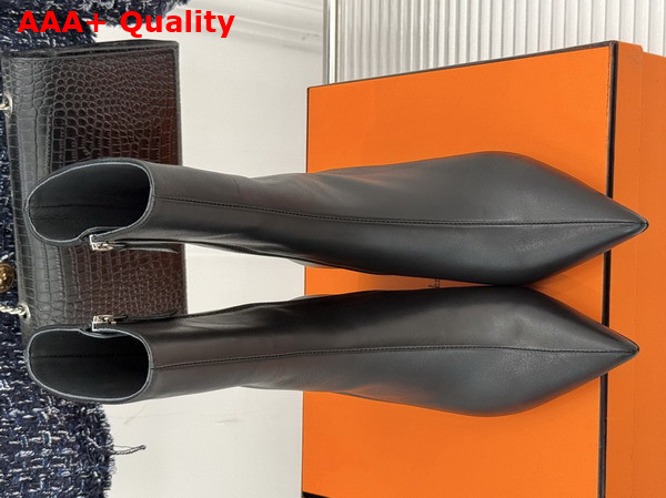 Hermes Leonie 55 Ankle Boot in Noir Calfskin Replica