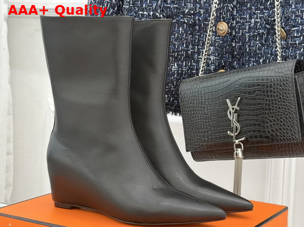 Hermes Leonie 55 Ankle Boot in Noir Calfskin Replica