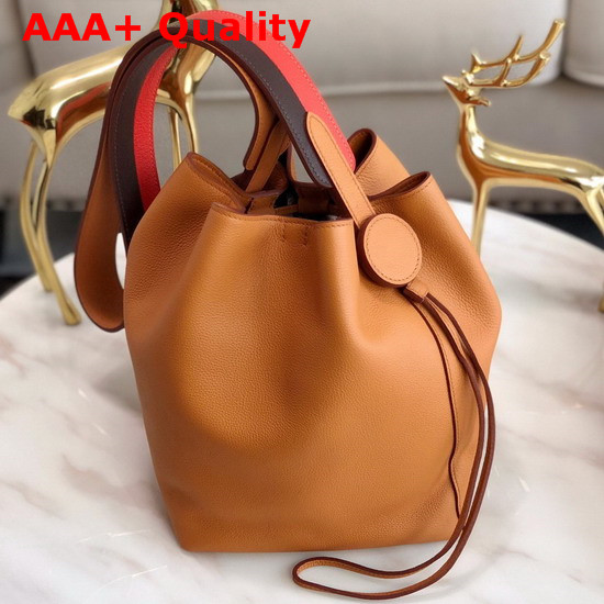 Hermes Licol Hermes 17 Bag Toffee Evercolor Calfskin Replica