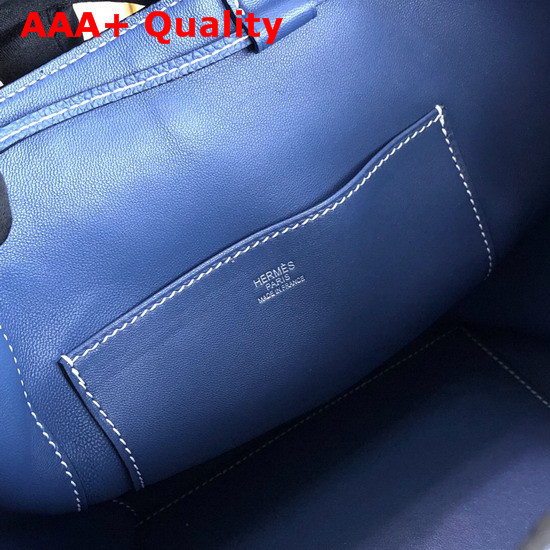 Hermes Licol Hermes 17 Bag in Evercolor Calfskin Blue Graffiti Replica