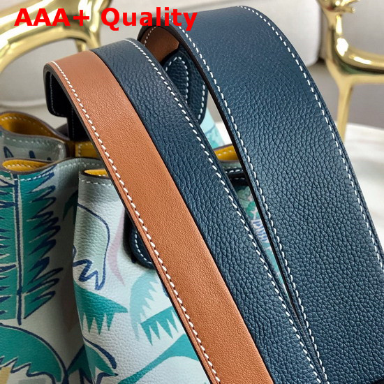 Hermes Licol Hermes 17 Bag in Evercolor Calfskin Turquoise Graffiti Replica