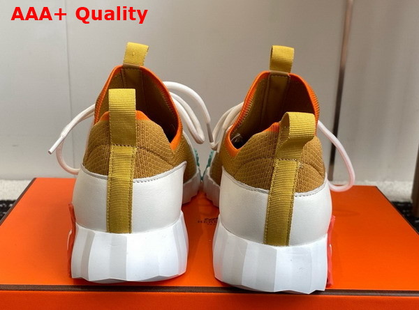 Hermes Lift Slip On Sneaker in Knit and Calfskin Multicolore Beige Lin Replica